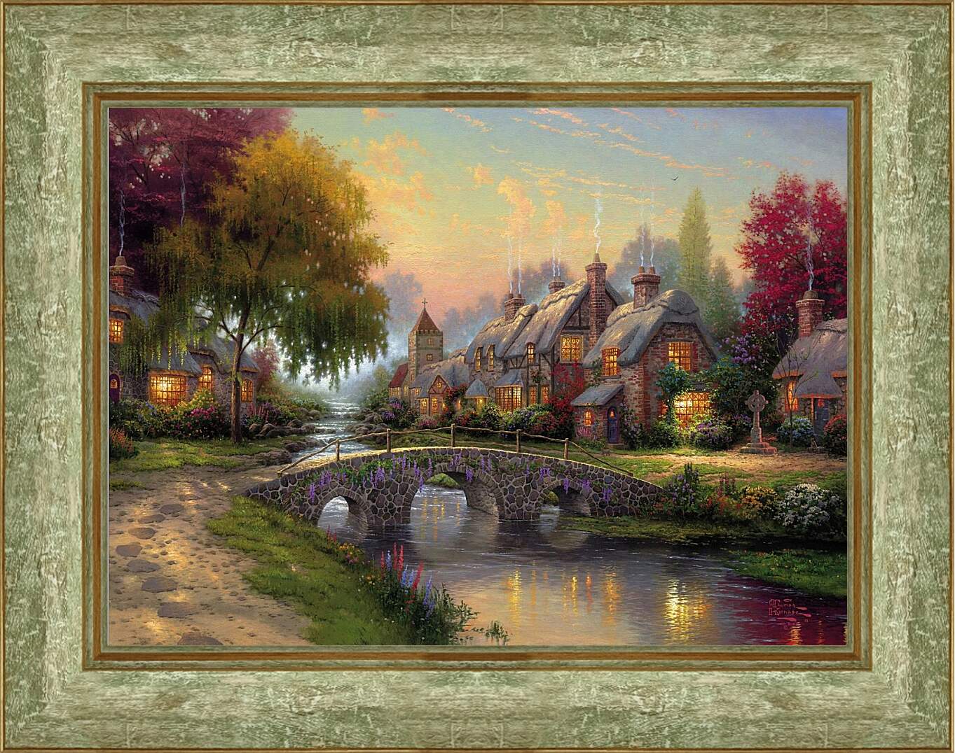 Картина в раме - Деревня в викторианском стиле