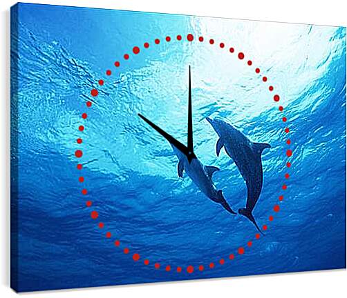 Часы картина - Дельфины