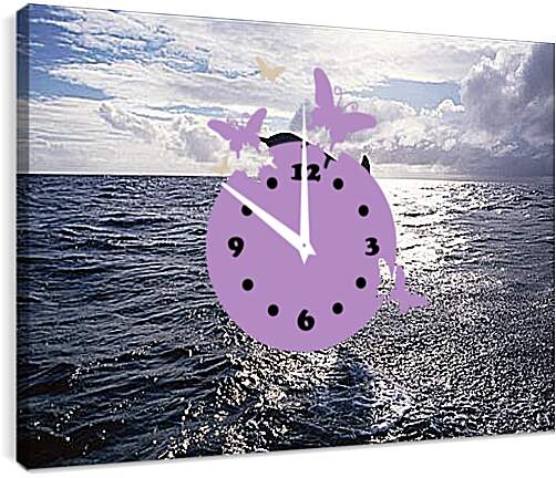 Часы картина - Дельфины