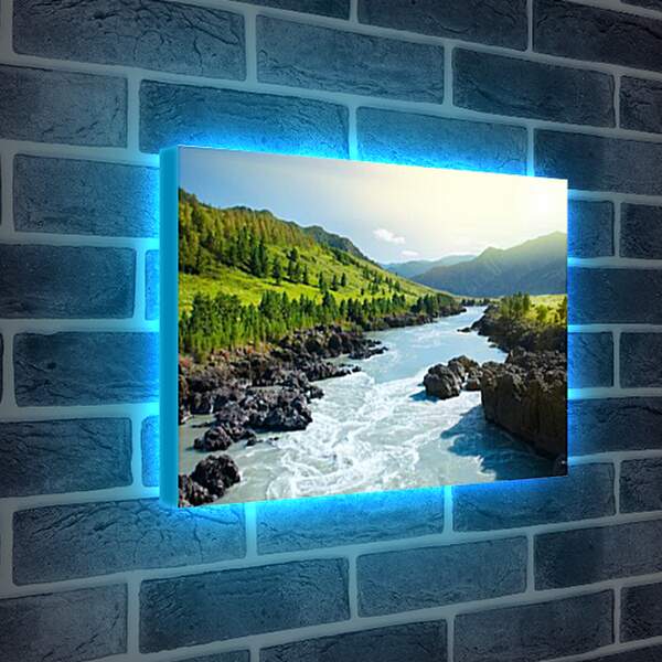 Лайтбокс световая панель - Горная река