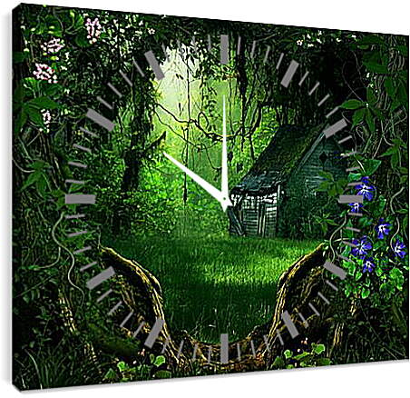 Часы картина - лес
