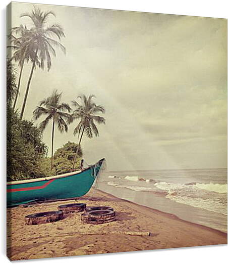 Постер и плакат - Лодка на пляже