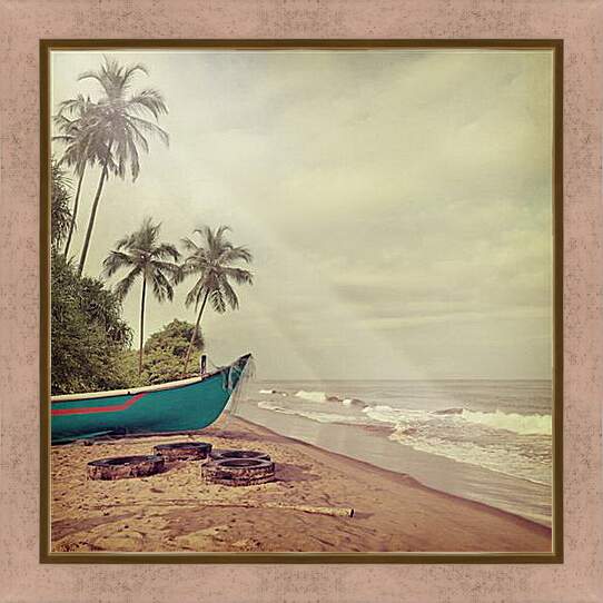 Картина в раме - Лодка на пляже