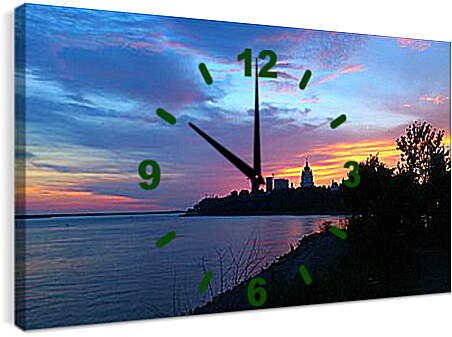 Часы картина - закат в Хабаровске