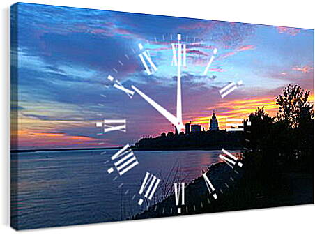 Часы картина - закат в Хабаровске