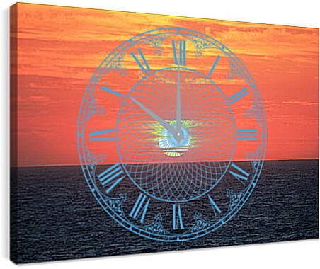 Часы картина - Sunset In Indian Ocean - Закат в Индийском Океане