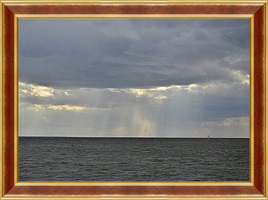 Картина в раме - A Lone Sailboat - Одинокий парусник
