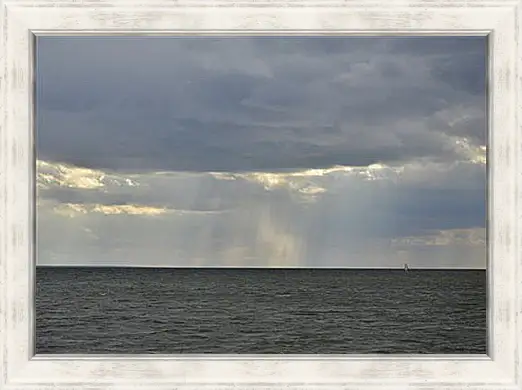 Картина в раме - A Lone Sailboat - Одинокий парусник
