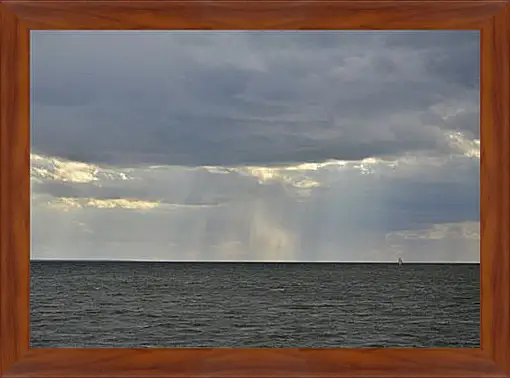 Картина в раме - A Lone Sailboat - Одинокий парусник
