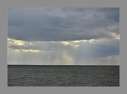 Картина в раме - A Lone Sailboat - Одинокий парусник
