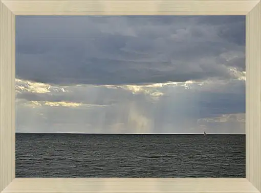 Картина в раме - A Lone Sailboat - Одинокий парусник
