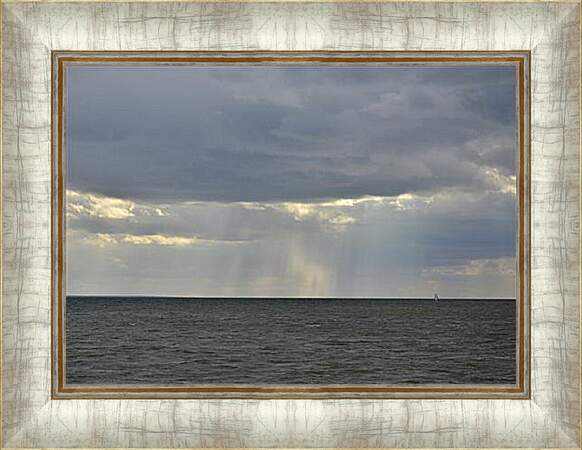 Картина в раме - A Lone Sailboat - Одинокий парусник
