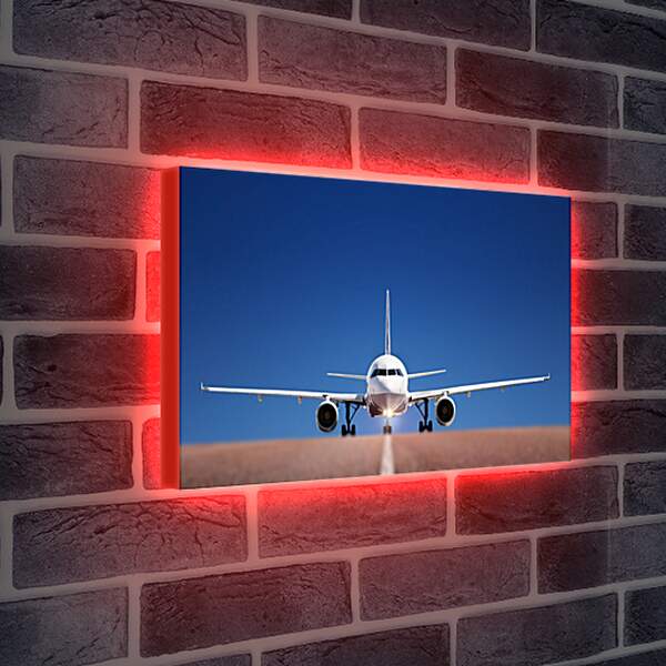 Лайтбокс световая панель - Самолет на взлетной полосе