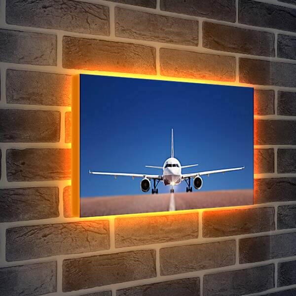 Лайтбокс световая панель - Самолет на взлетной полосе