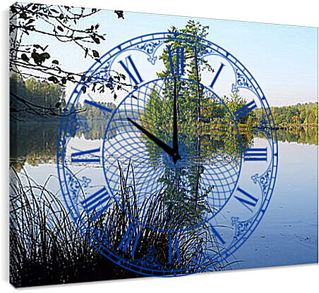 Часы картина - Тихое озеро