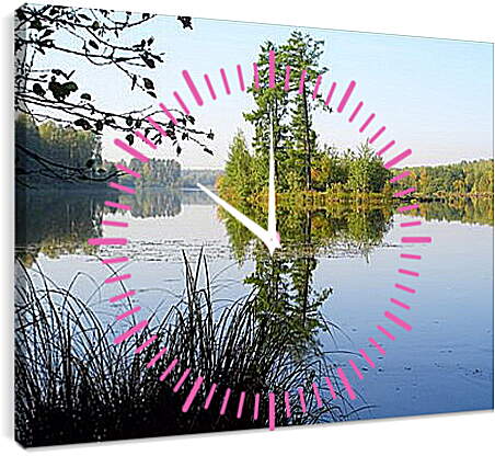 Часы картина - Тихое озеро