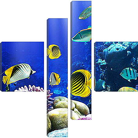 Модульная картина - Разноцветные рыбки