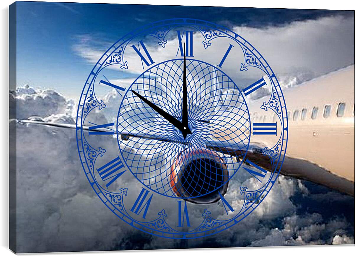 Часы картина - Двигатель самолёта