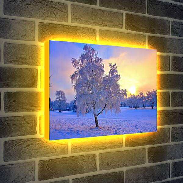 Лайтбокс световая панель - Замёрзшее одинокое дерево