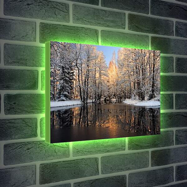 Лайтбокс световая панель - Немного снега в лесу