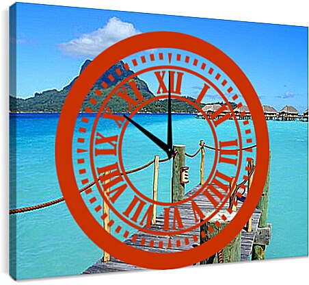 Часы картина - Пирс на море