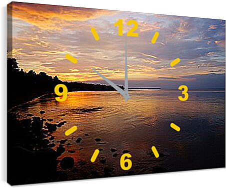 Часы картина - Озеро Ладога