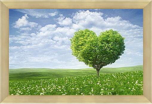Картина в раме - the love tree - дерево любви
