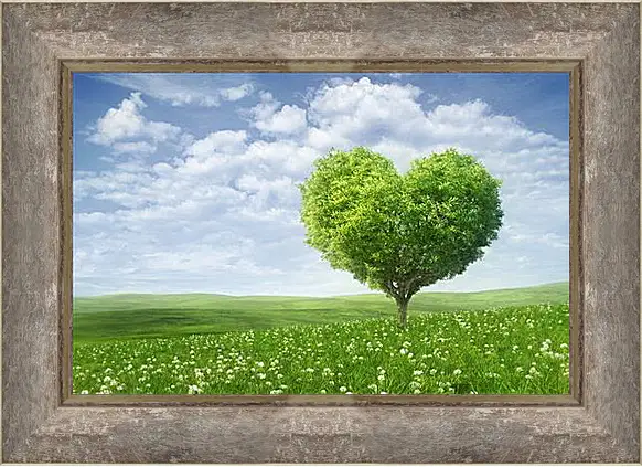 Картина в раме - the love tree - дерево любви
