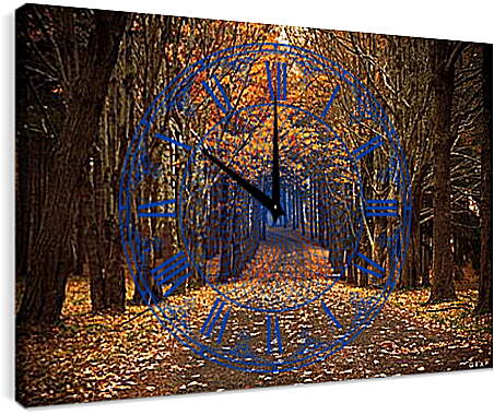 Часы картина - лес
