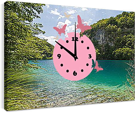 Часы картина - Плитвицкие озёра