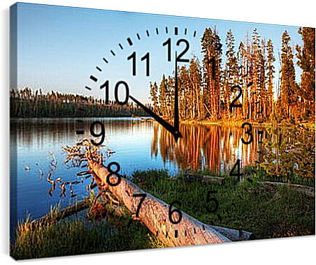 Часы картина - тихое озеро