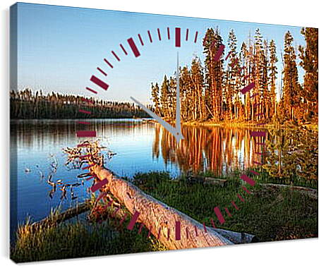 Часы картина - тихое озеро
