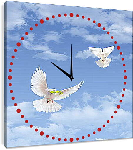 Часы картина - Sky with goubyami - Небо с гоубями