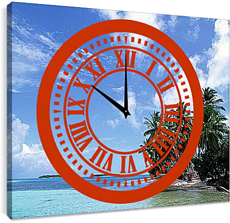 Часы картина - пляж
