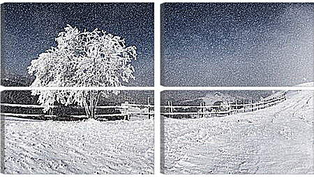 Модульная картина - Зимний пейзаж