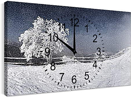 Часы картина - Зимний пейзаж