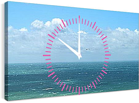 Часы картина - Шторм на море