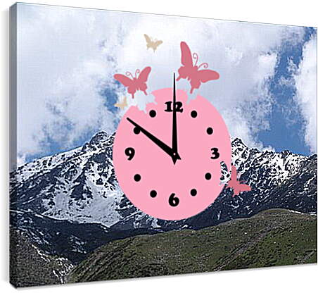 Часы картина - Горы Алмааты