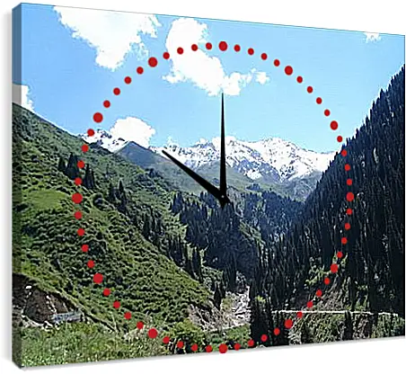 Часы картина - Горы Алматы
