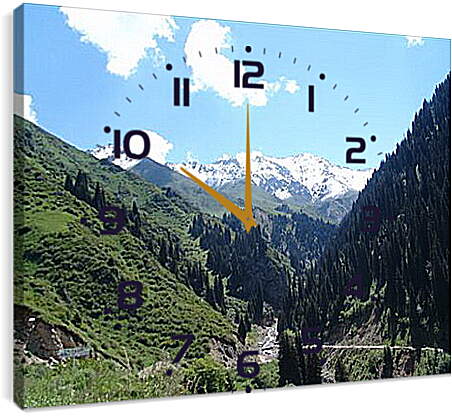 Часы картина - Горы Алматы