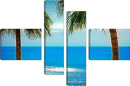 Модульная картина - Океан и пальмы