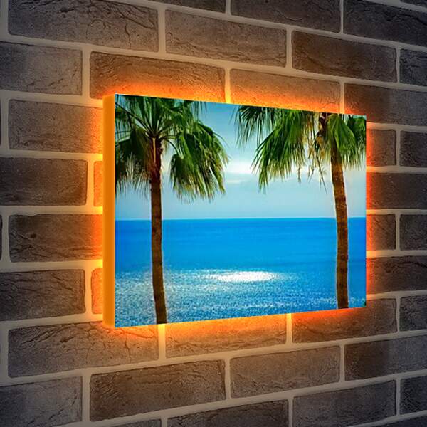 Лайтбокс световая панель - Океан и пальмы