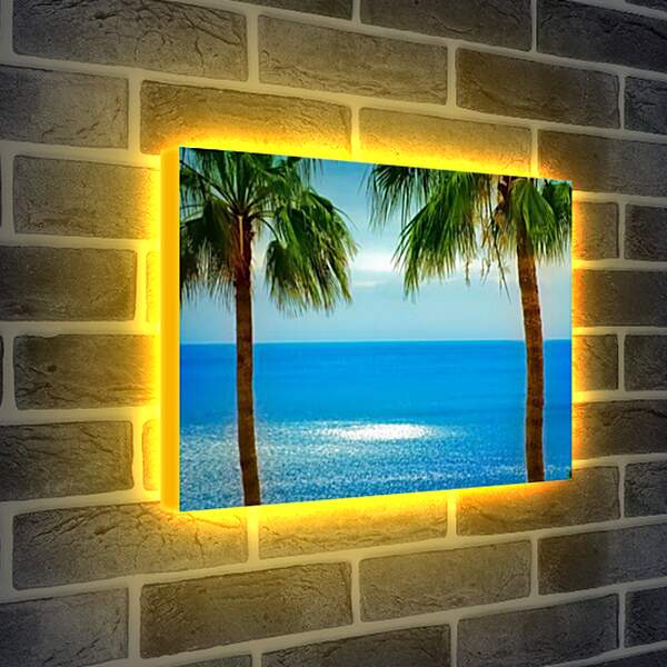 Лайтбокс световая панель - Океан и пальмы