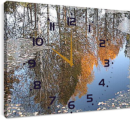 Часы картина - Осеннее отражение