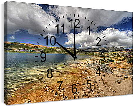 Часы картина - Речной берег