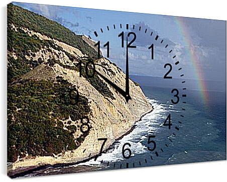 Часы картина - Радуга на море