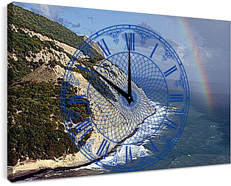 Часы картина - Радуга на море
