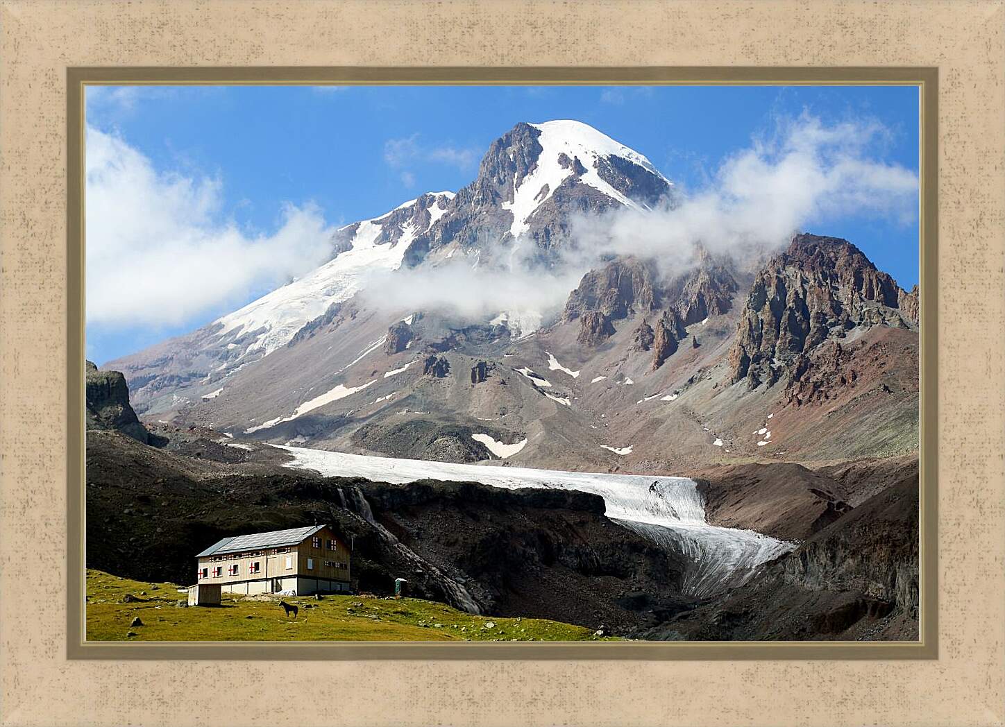 Картина в раме - Гора Казбек 2. Грузия