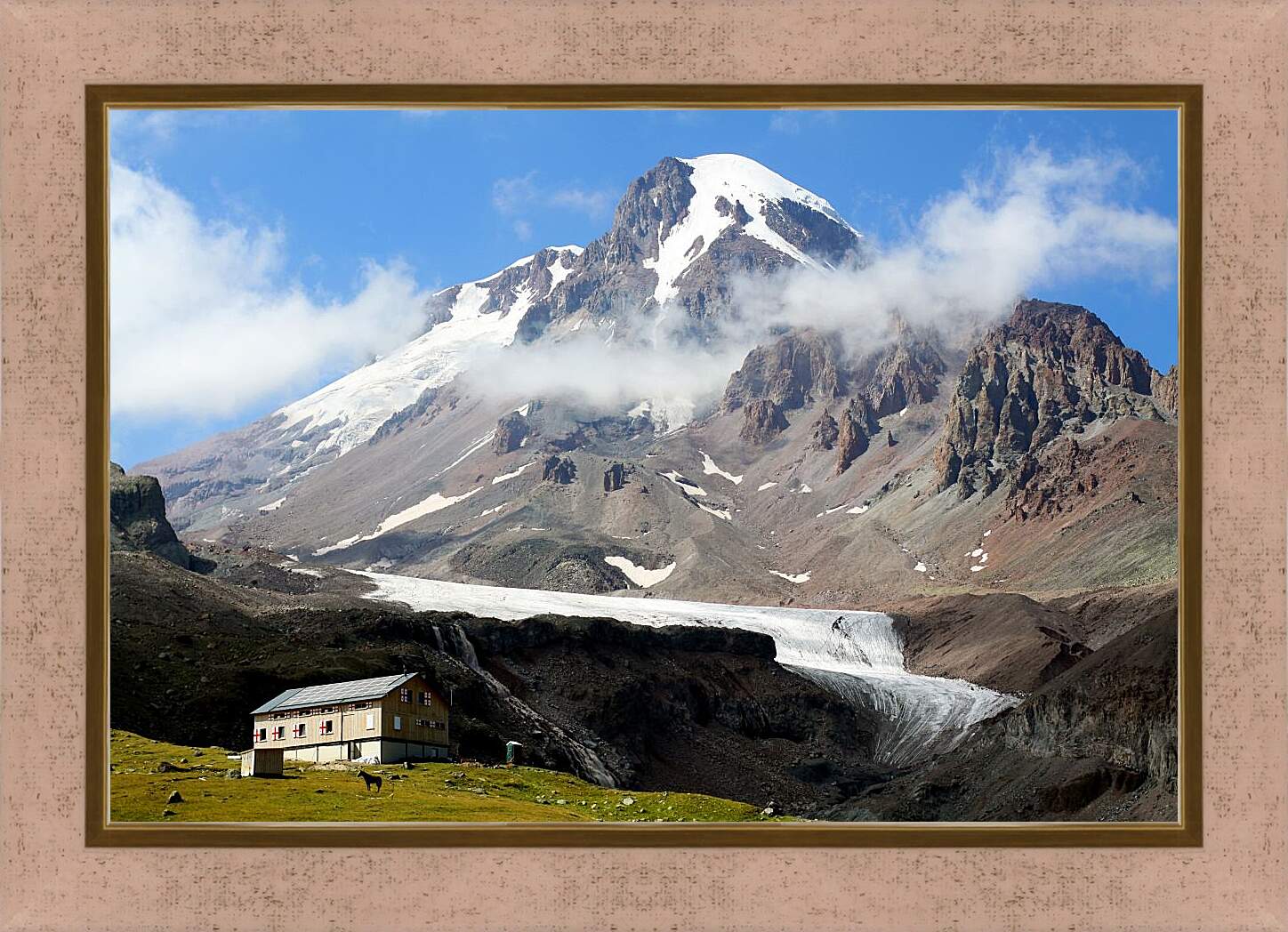 Картина в раме - Гора Казбек 2. Грузия