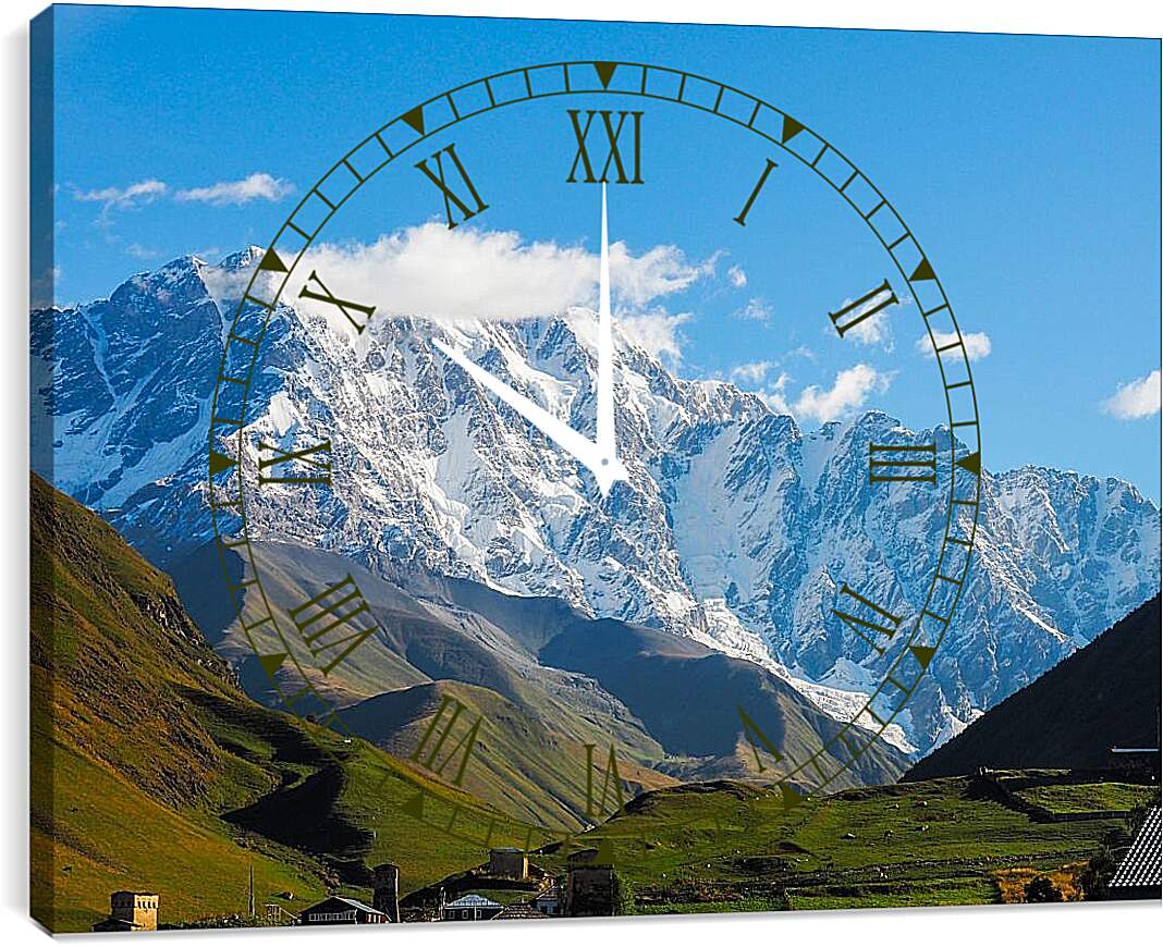 Часы картина - Гора Шхара 2. Грузия